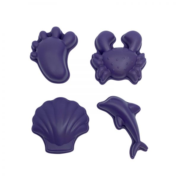 Scrunch Sandspielzeug 4er Set Sandformen Silikon Dark Purple