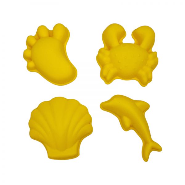 Scrunch Sandspielzeug 4er Set Sandformen Silikon Pastel Yellow