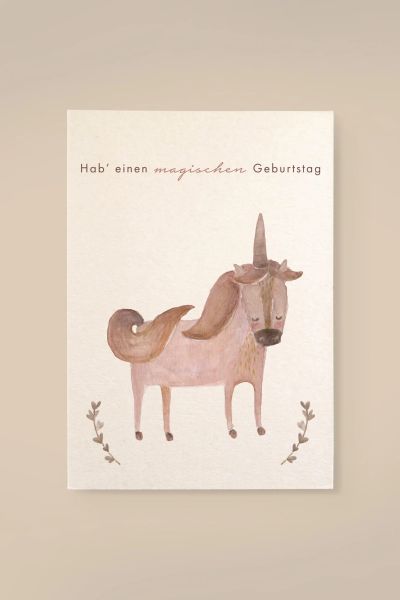 leevje Postkarte Einhorn Magischer Geburtstag