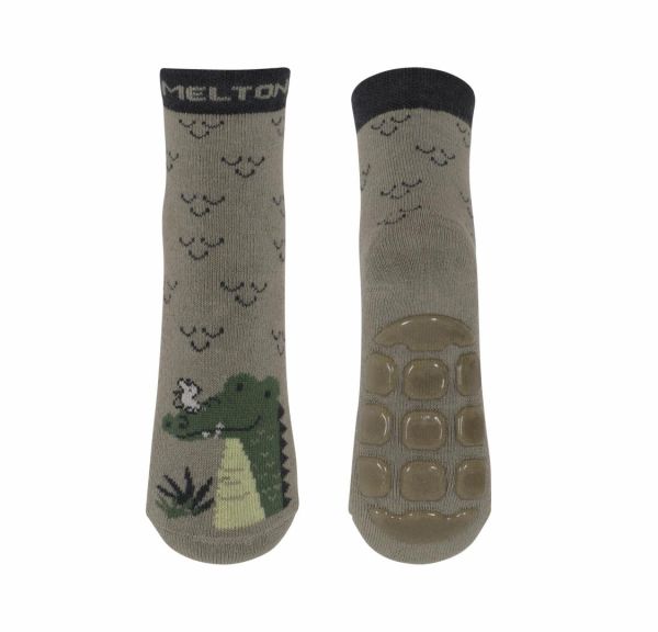Melton ABS Anti-Rutsch Socken Safari Green